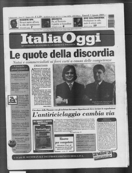 Italia oggi : quotidiano di economia finanza e politica